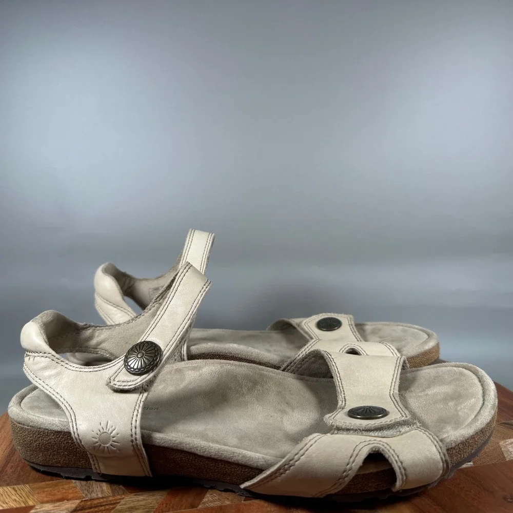 Taos Louise Stone Leather Adjustable Strap Sandals Womens 10 Euro 41 RLOU-13089